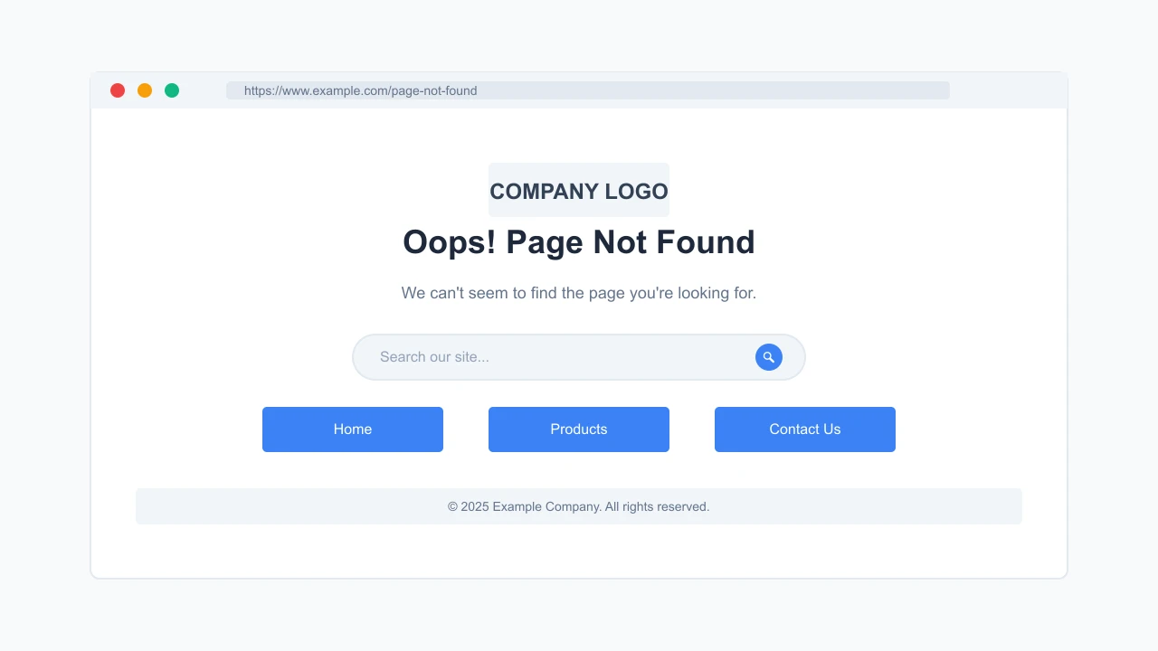 Custom 404 Error Page Example