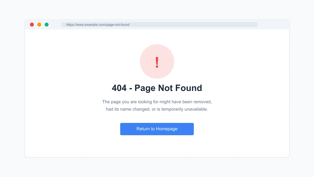 Example of a 404 Error Page