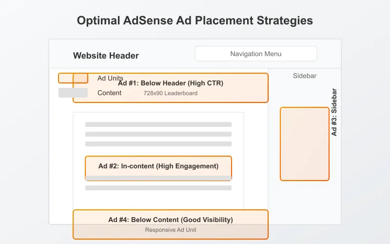 Optimal AdSense ad placement strategies