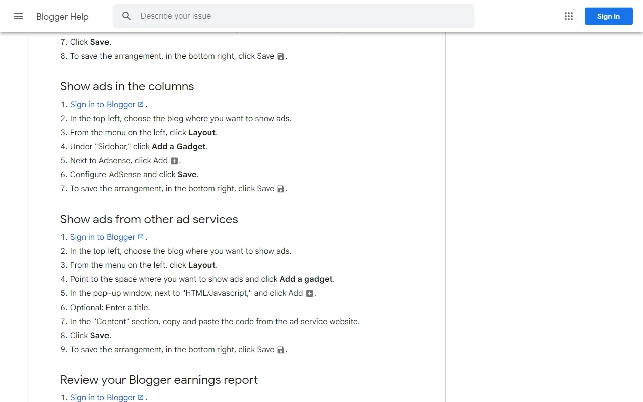 AdSense Integration with Blogger
