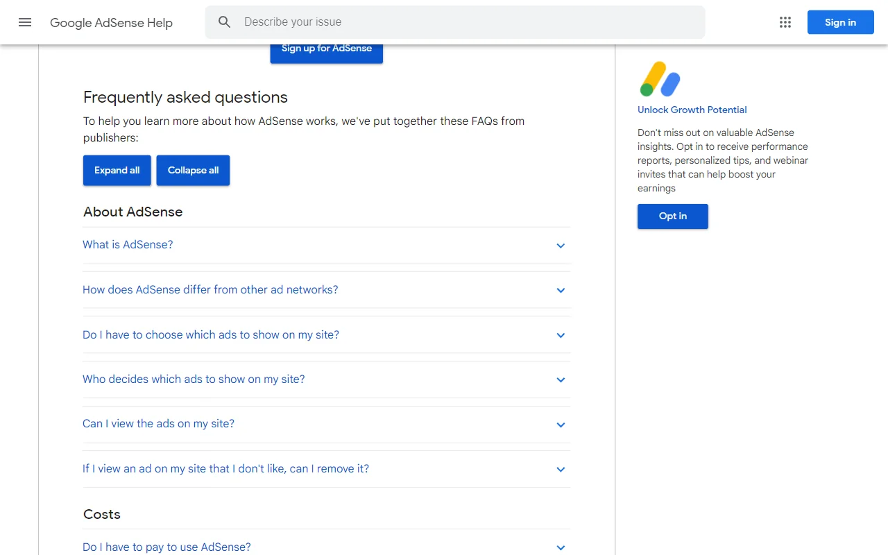 Google AdSense Dashboard