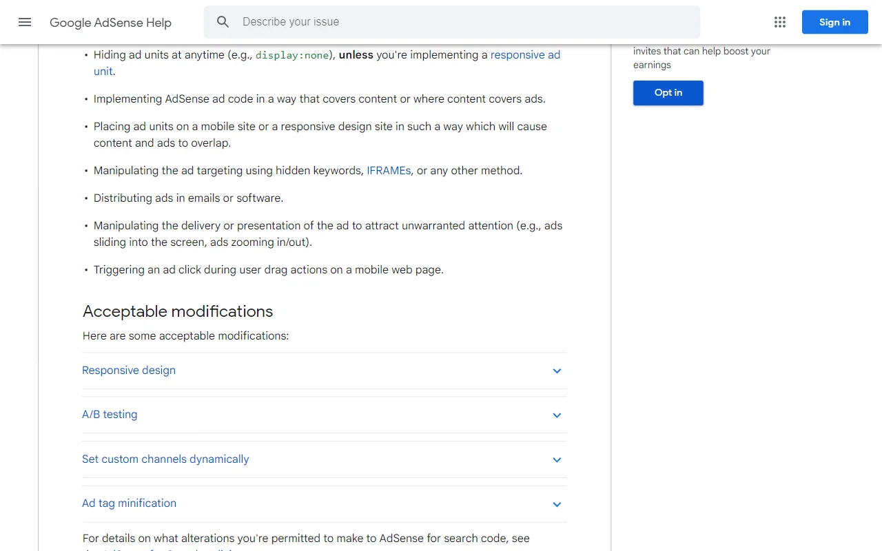 AdSense Ad Placement