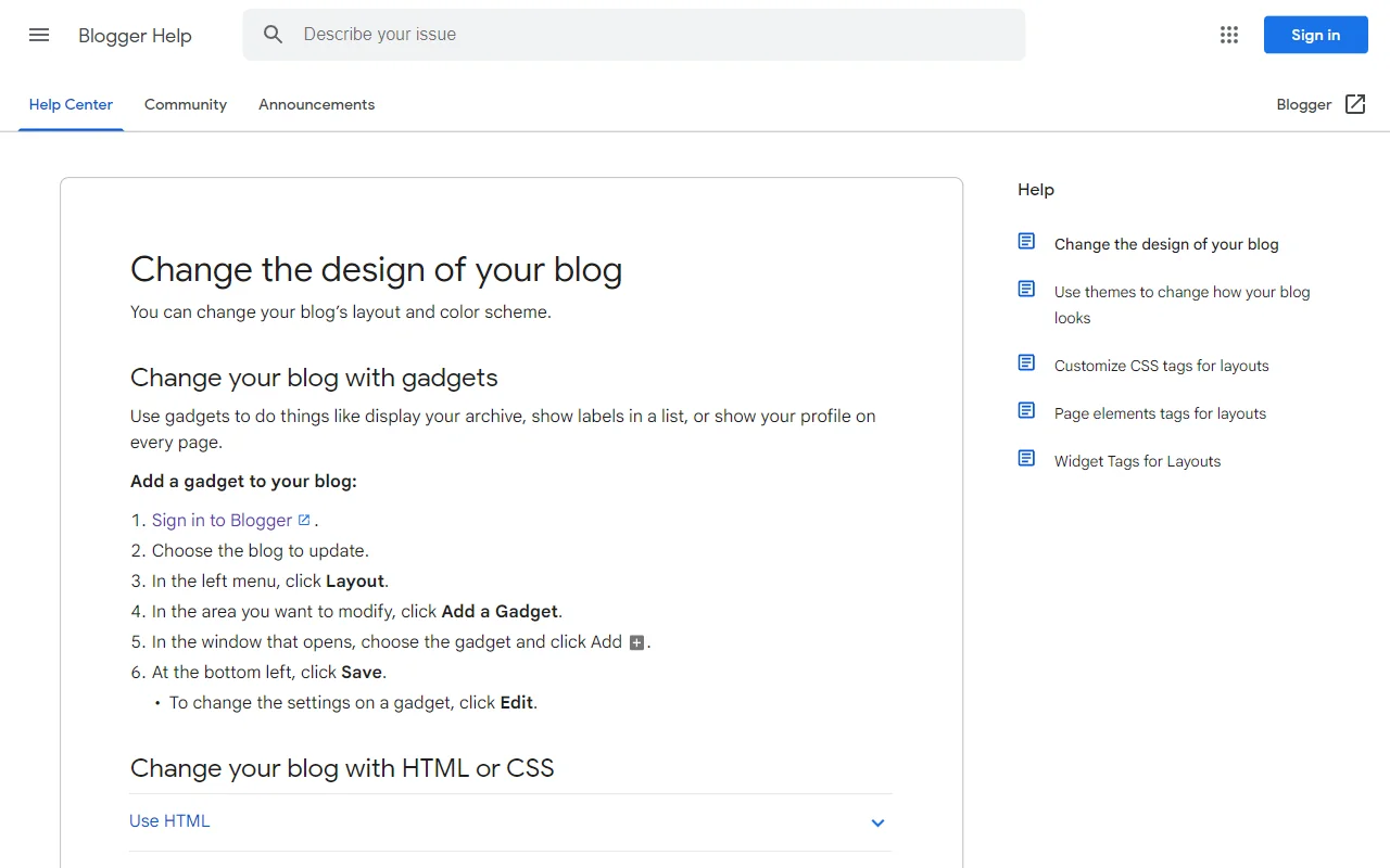 Blogger HTML Editor
