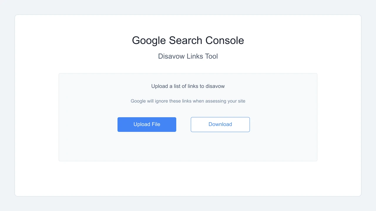 Google Search Console Disavow Tool