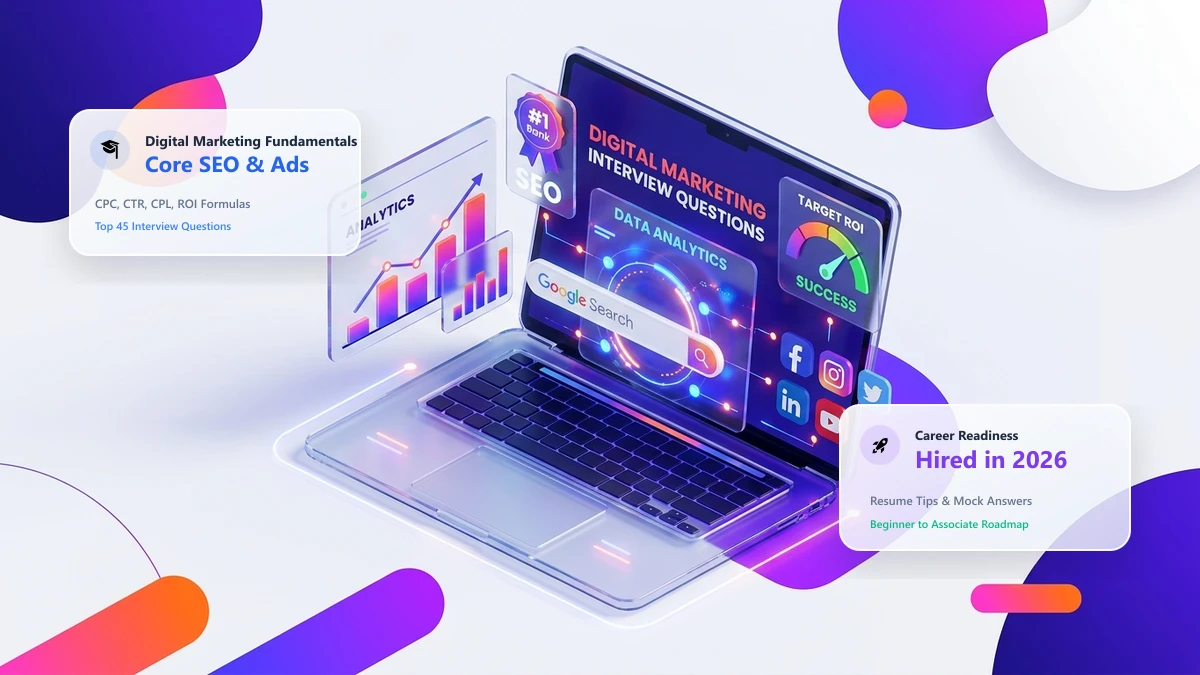 Top 45 Digital Marketing Interview Questions and Answers for Freshers & Beginners (2026)