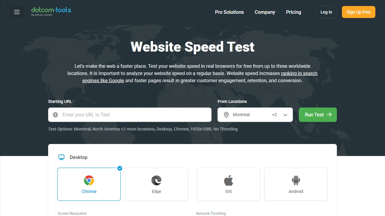 Dotcom-Tools Website Speed Test