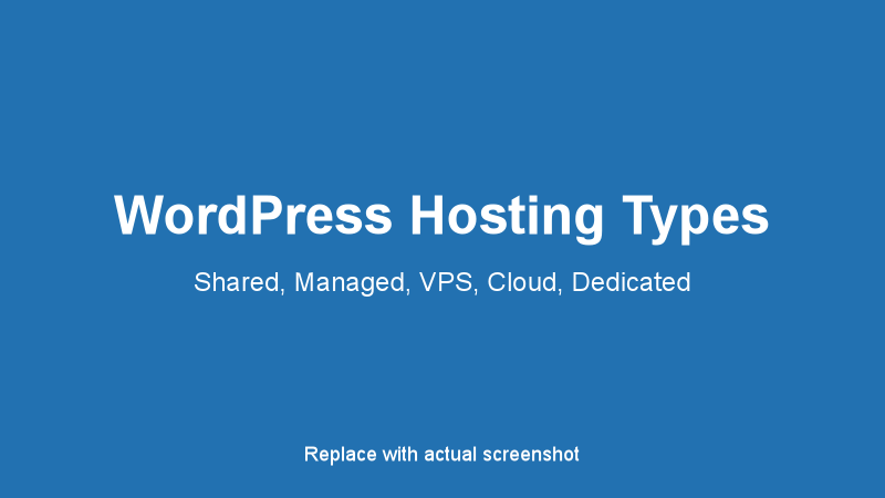 Types of WordPress Hosting
