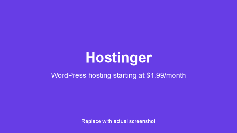 Hostinger WordPress Hosting