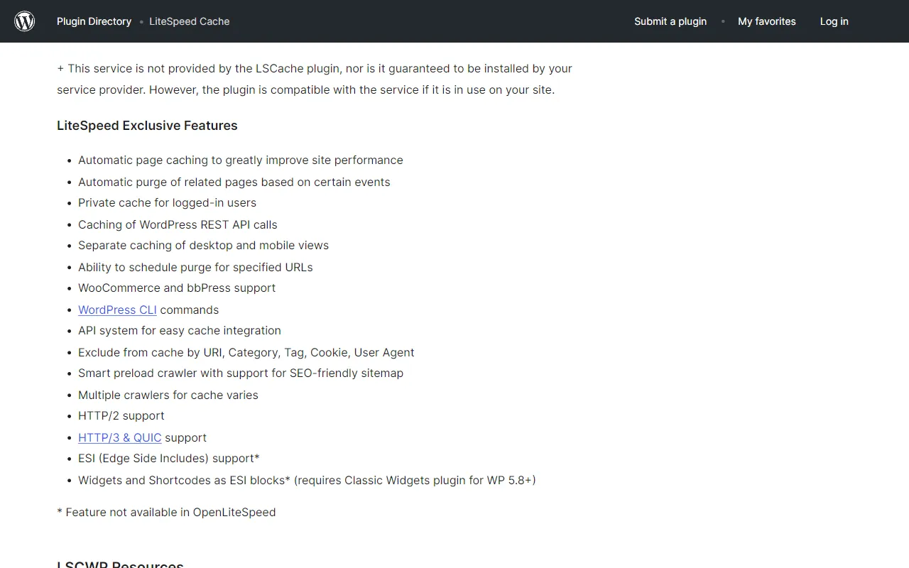 LiteSpeed Cache Dashboard