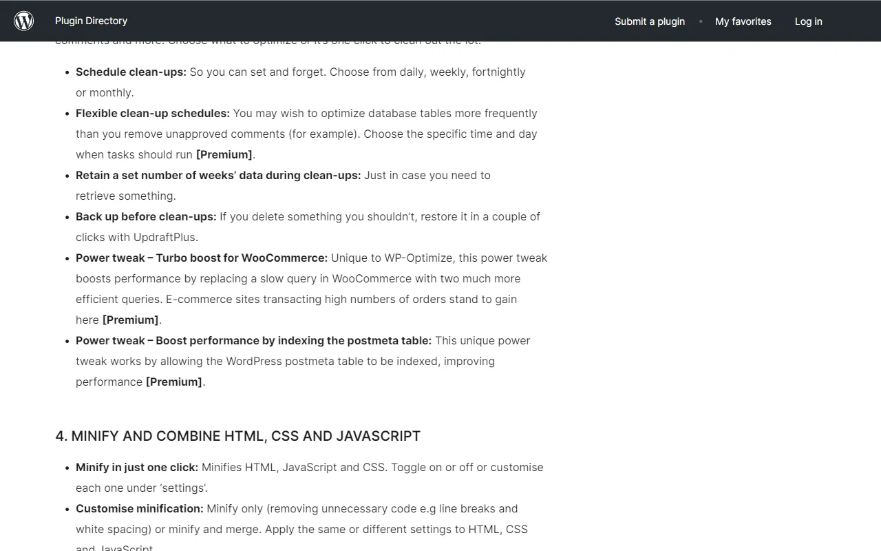WP-Optimize Dashboard