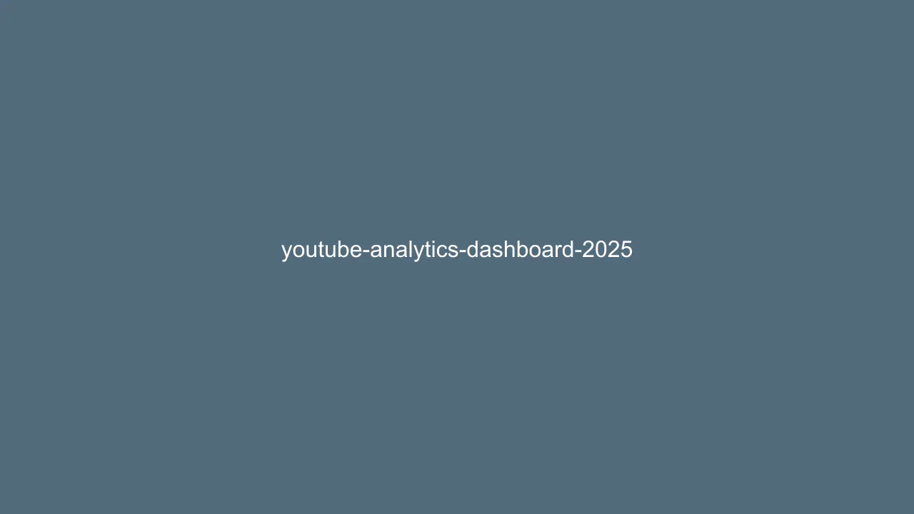 YouTube Analytics Dashboard