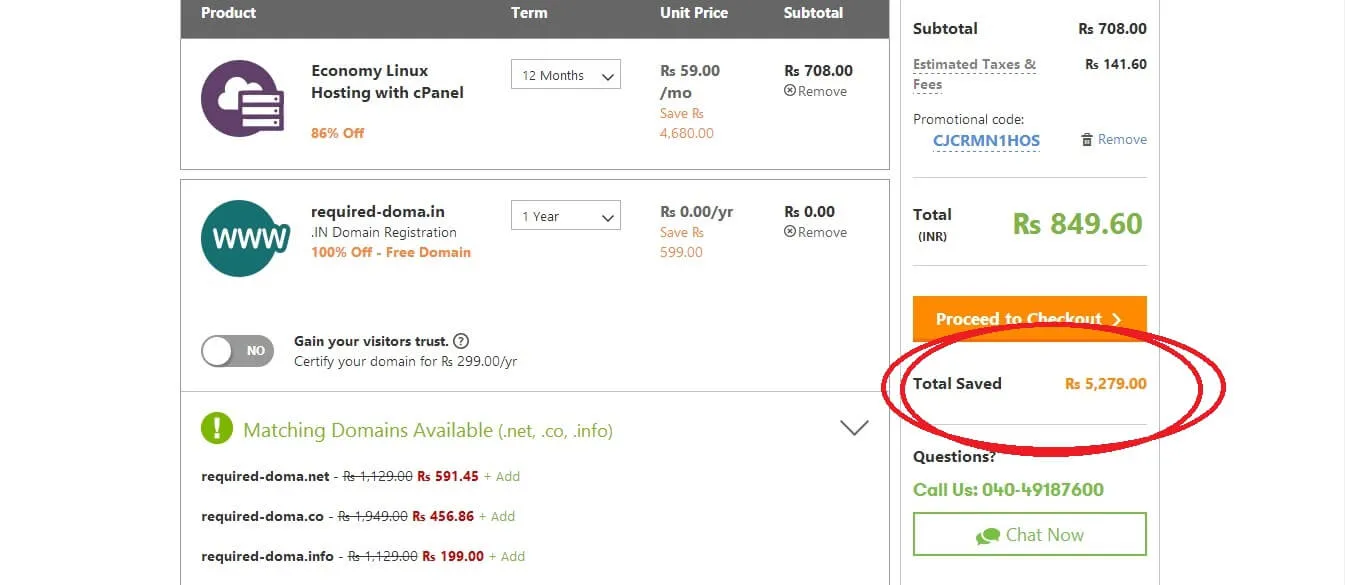 Applying GoDaddy Promo Code at Checkout