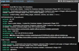 meta seo inspector Plugin chrome