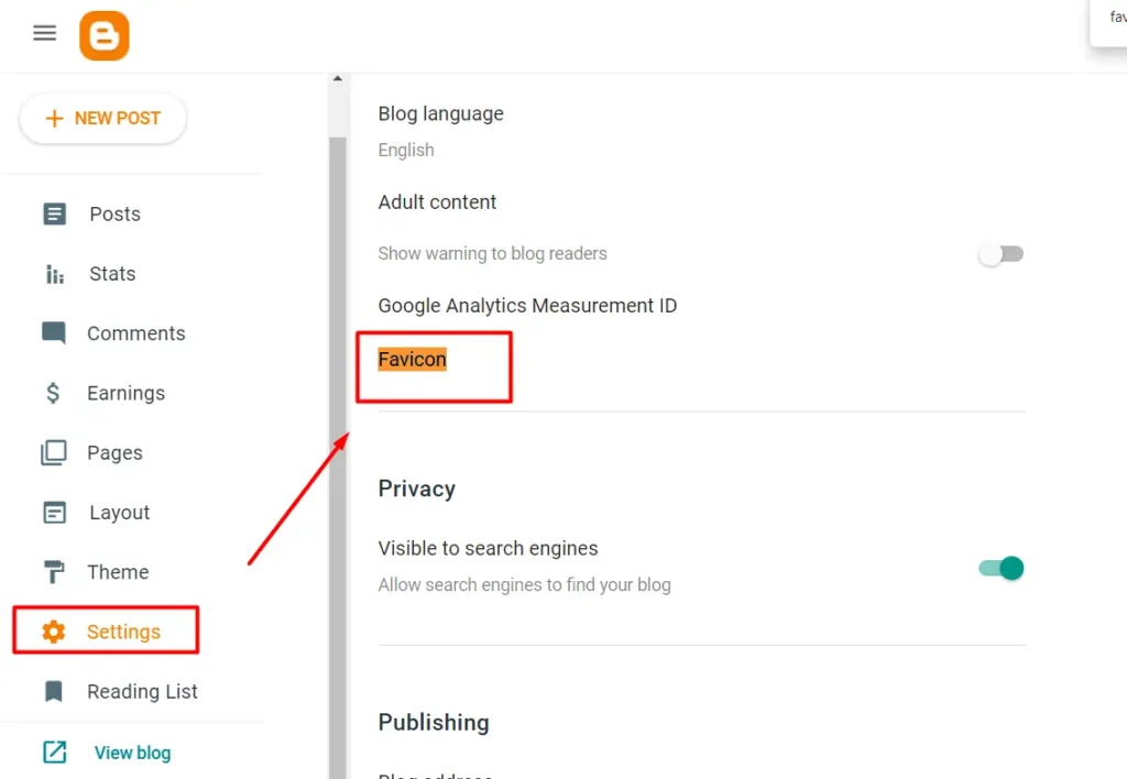 blogger favicon icon change
