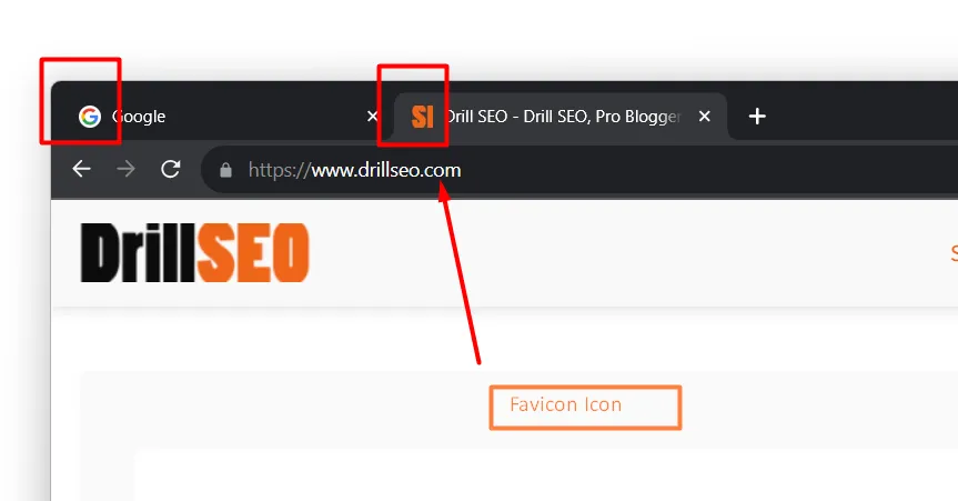favicon of website